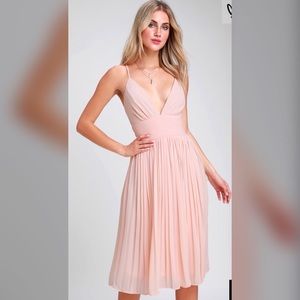 Blush Pink Midi Dress